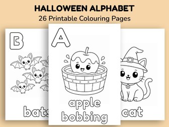 Halloween Alphabet Colouring Pages – A–Z Printable Activity