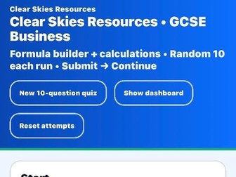 Interactive GCSE business formula