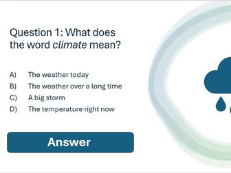 Climate Change Starter Quiz - KS1/ KS2