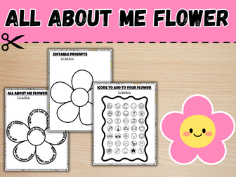 All About Me flower | Back to School | Get-to-know-you | First Day of School
