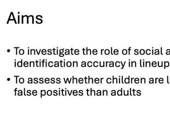 A-level Psychology: Pozzulo et al study