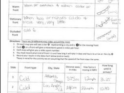 Weather front review gallery walk with math calculations
