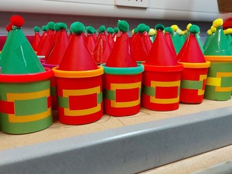 Christmas Elf / Santa PlayDoh Pots