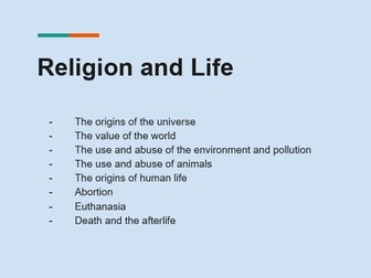 Religion and Life revision PowerPoint