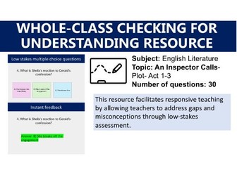 An Inspector Calls- Plot Quiz- Act 1-3