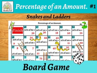 Percentage of an Amount #1 Snakes and Ladders Dice Game