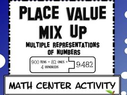 Place Value Mix Up , Math Center with Expanded Form and Number Names