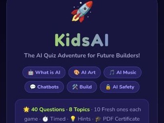 KidsAI — Interactive AI Quiz App for Kids | Teacher Dashboard | Ages 8-15 | KS2-KS3
