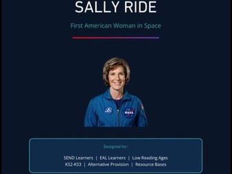 Sally Ride - Reading comprehension | Pride Month | SEND | KS2 KS3