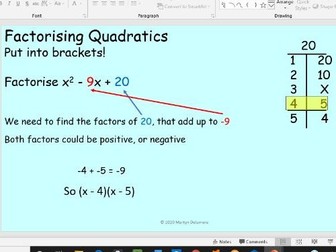 FACTORISING - Single and Double brackets