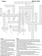 Human Body Crossword and Word Search | Teaching Resources