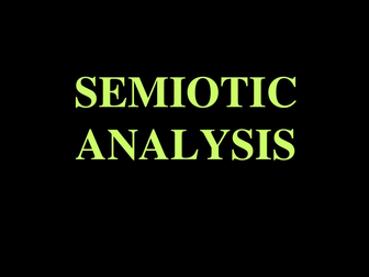 Semniotic Analysis - An introduction