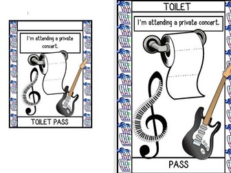 Funny Toilet Passes (Hall Pass, Outside of Class Card)
