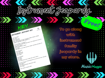 Instrument Family Jeopardy *KEY for Game