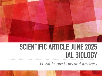IAL Biology Scientific article June 2025 (Unit 5)
