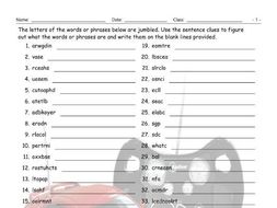 computer technology jumbled words worksheet teaching