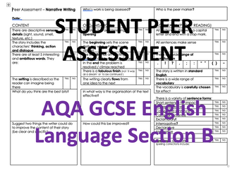 GCSE Creative Writing Peer Assessment