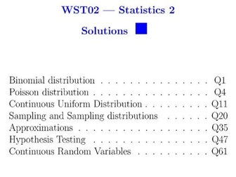 Pearson IAL Mathematics - Statistics 2 - Question By Topic - Solution PDF