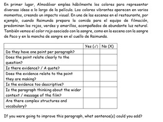 Cinematographic Techniques Volver - Essay to Mark