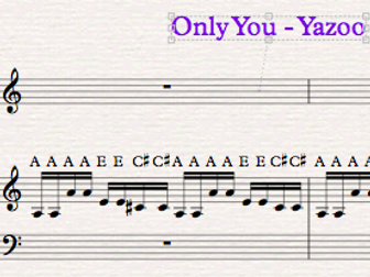 Only You - Yazoo, an easy Sibelius classroom arrangement