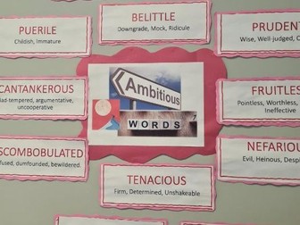 50 ambitious words display