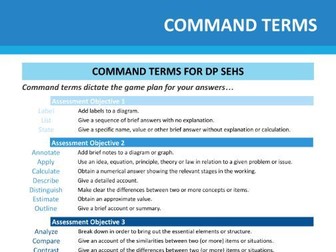 IB DP SEHS Command Terms
