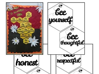 Bee-Utiful Year Bulletin Board Printable | Bee Kind Classroom Decor