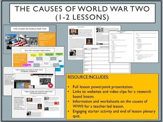 Causes of the Second World War / World War Two (1-2 Lessons)