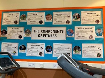 PE Components of Fitness Display Board Posters - GCSE Physical Education A3 - Dual Coding