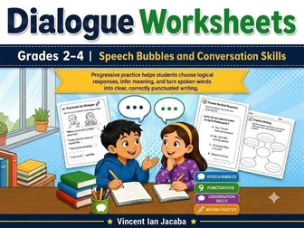 Dialogue Worksheets Grades 2–4 | Speech Bubbles & Punctuation
