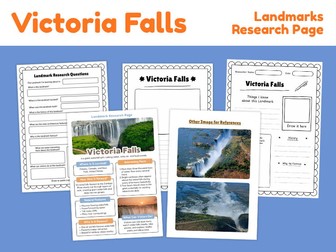 Victoria Falls Landmark Research Project | Geography Worksheets