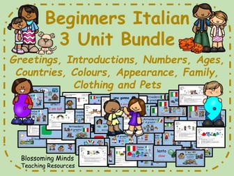 Beginner Italian  3 units : 15 lessons