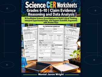 Science CER Worksheets KS3–KS4 | Claim Evidence Reasoning and Data Analysis Activities