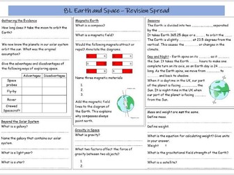 Earth and Space Revision Spread