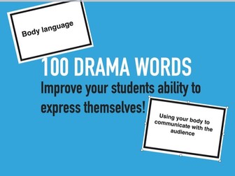 100 Drama Words Flash  Cards
