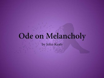 Ode on Melancholy: Annotated