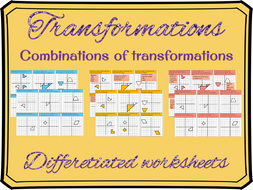 Combinations of transformations differentiated worksheet | Teaching ...