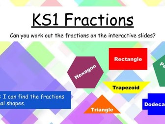 KS1 Finding Fractions Interactive Powerpoint slides, full lesson