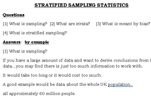 Stratified Sampling Statistics Gcse 9 1 Teaching Resources