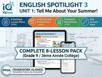 ESL Bundle: Simple Past & Narrative Writing | Spotlight 3 Unit 1 (3AC)