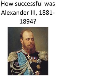 Alexander III lessons for A Level History OCR 1855-1964