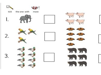 Maths Y1 comparing objects- more or fewer