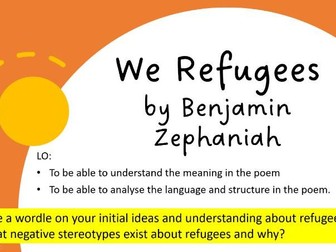 We Refugees by Benjamin Zephaniah - Belonging