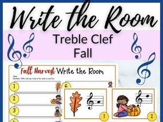 Fall Treble Clef Write the Room for Primary Music Lessons