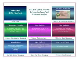 Personal Information PowerPoint Slideshow