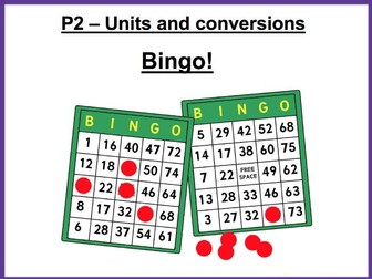 P2 revision of units and conversions - Bingo