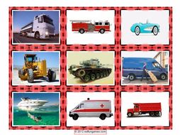 Transportation Cards 4 Pages = 36 Cards