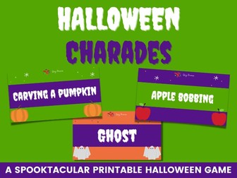 Printable Halloween Charade Cards | Printable Halloween activity