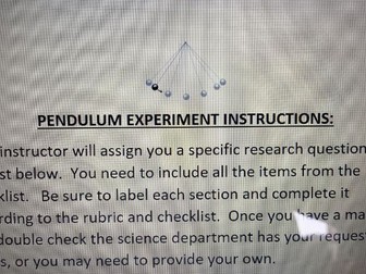 The Pendulum Experiment (experimental design)