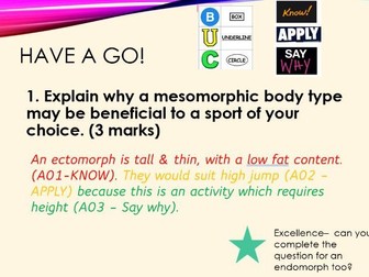 AQA GCSE PE Chapter 6 Health and fitness lesson 6 on exam technique for this chapter